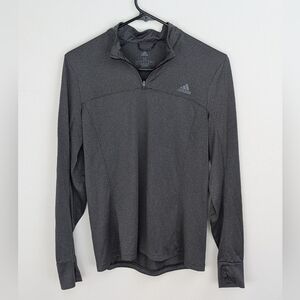 Adidas Gray Quarter Zip Long Sleeve Running Top Medium